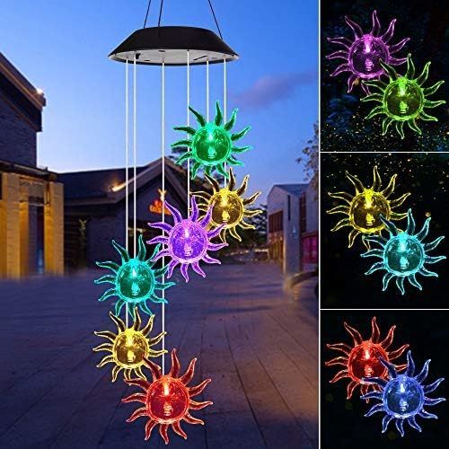 Sun Flower Solar Wind Chimes,gradening Gift  Birthday Day,Perfect for Patio Solar Light Yard Decor for Christmas - Image 2