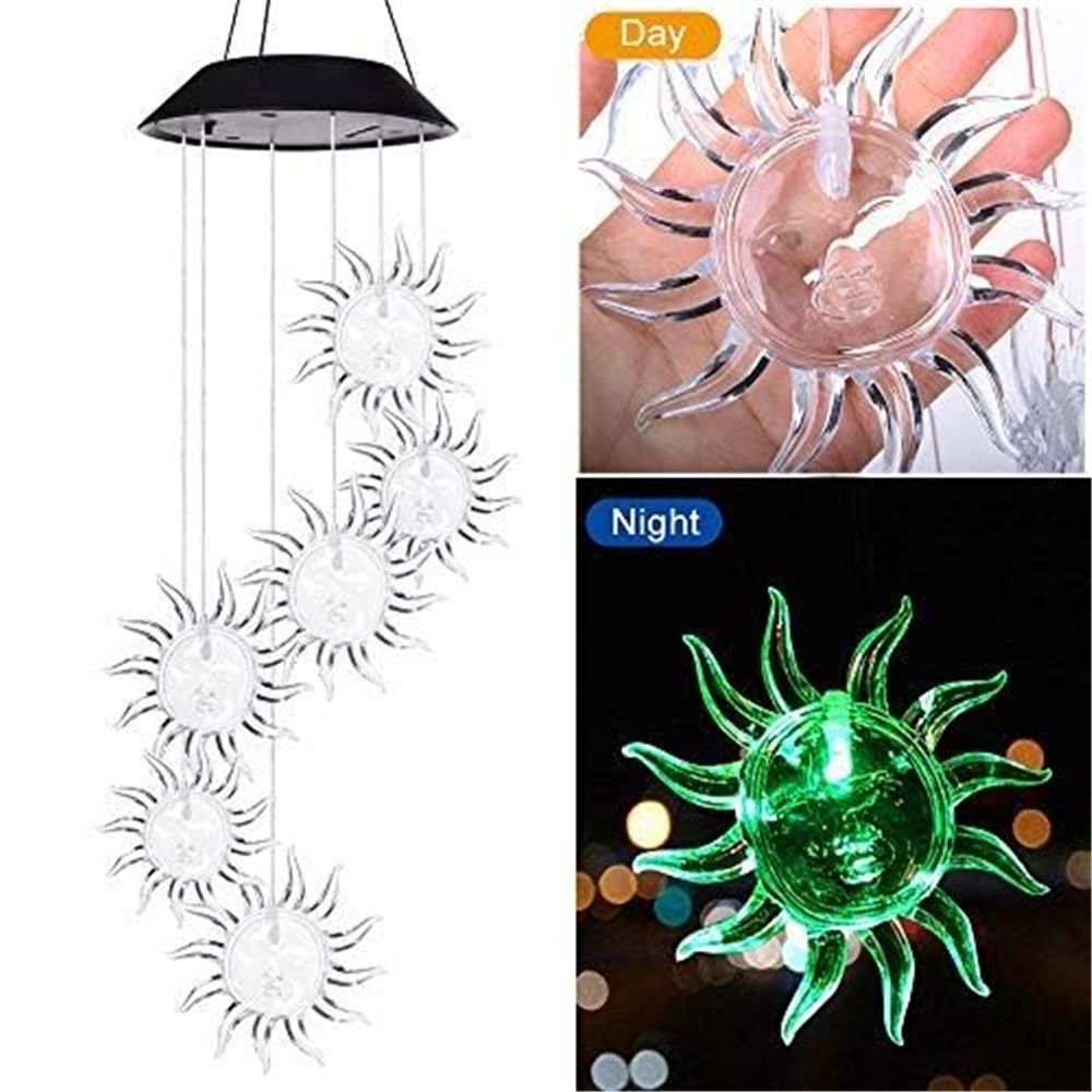 Sun Flower Solar Wind Chimes,gradening Gift  Birthday Day,Perfect for Patio Solar Light Yard Decor for Christmas - Image 3