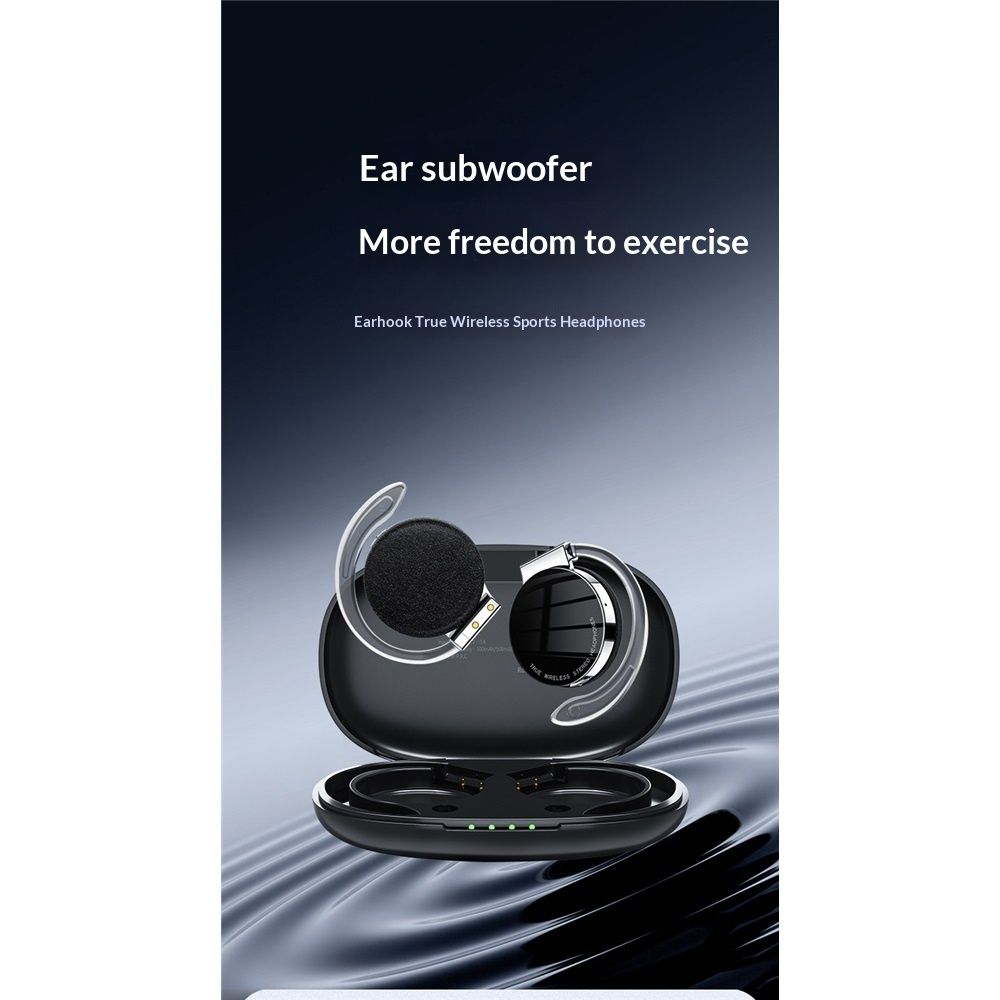 On Ear Headphones Bluetooth 5.2, Noise Cancelling Open Ear Headphones Wireless, Water-Drop Shaped Clip On Sport Headset Bluetooth  Comfort Fit Earphones with Long Battery Life - Image 2