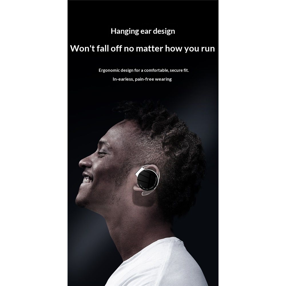 On Ear Headphones Bluetooth 5.2, Noise Cancelling Open Ear Headphones Wireless, Water-Drop Shaped Clip On Sport Headset Bluetooth  Comfort Fit Earphones with Long Battery Life - Image 3