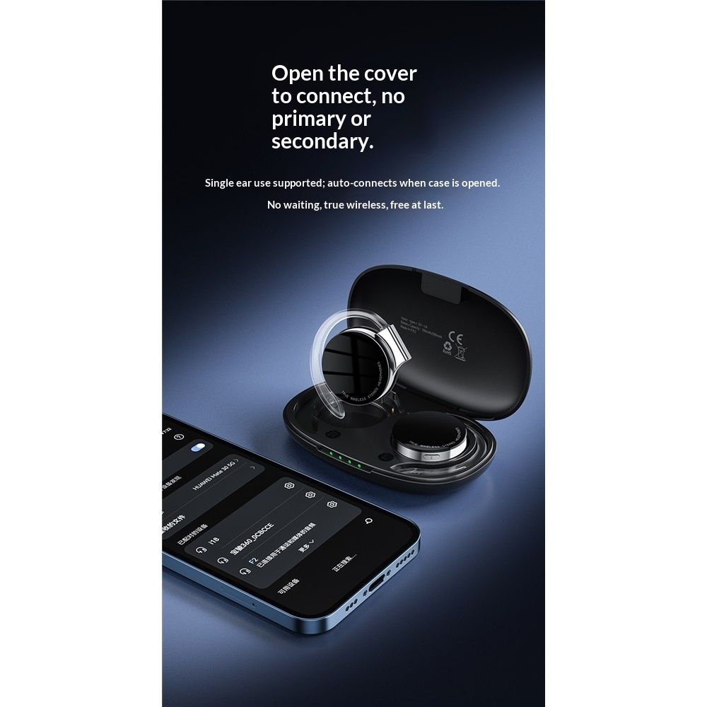 On Ear Headphones Bluetooth 5.2, Noise Cancelling Open Ear Headphones Wireless, Water-Drop Shaped Clip On Sport Headset Bluetooth  Comfort Fit Earphones with Long Battery Life - Image 5