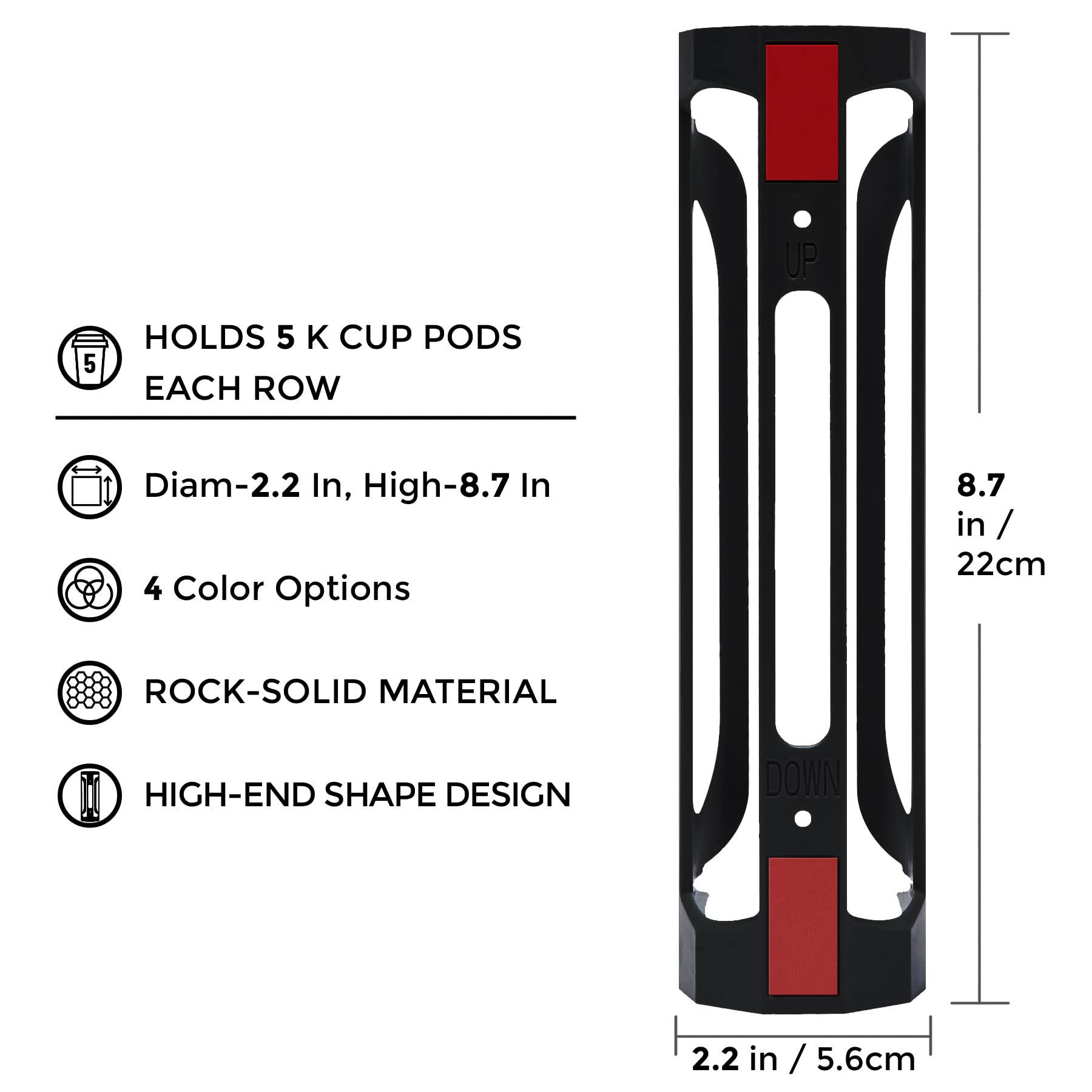 K Cup Holder : Coffee Pod Holder for Counter Small Space - cup holder for Wall Mount (4, Black) Coffee Pod Holder Side Mount Cup Pods Organizer compatible - Image 3
