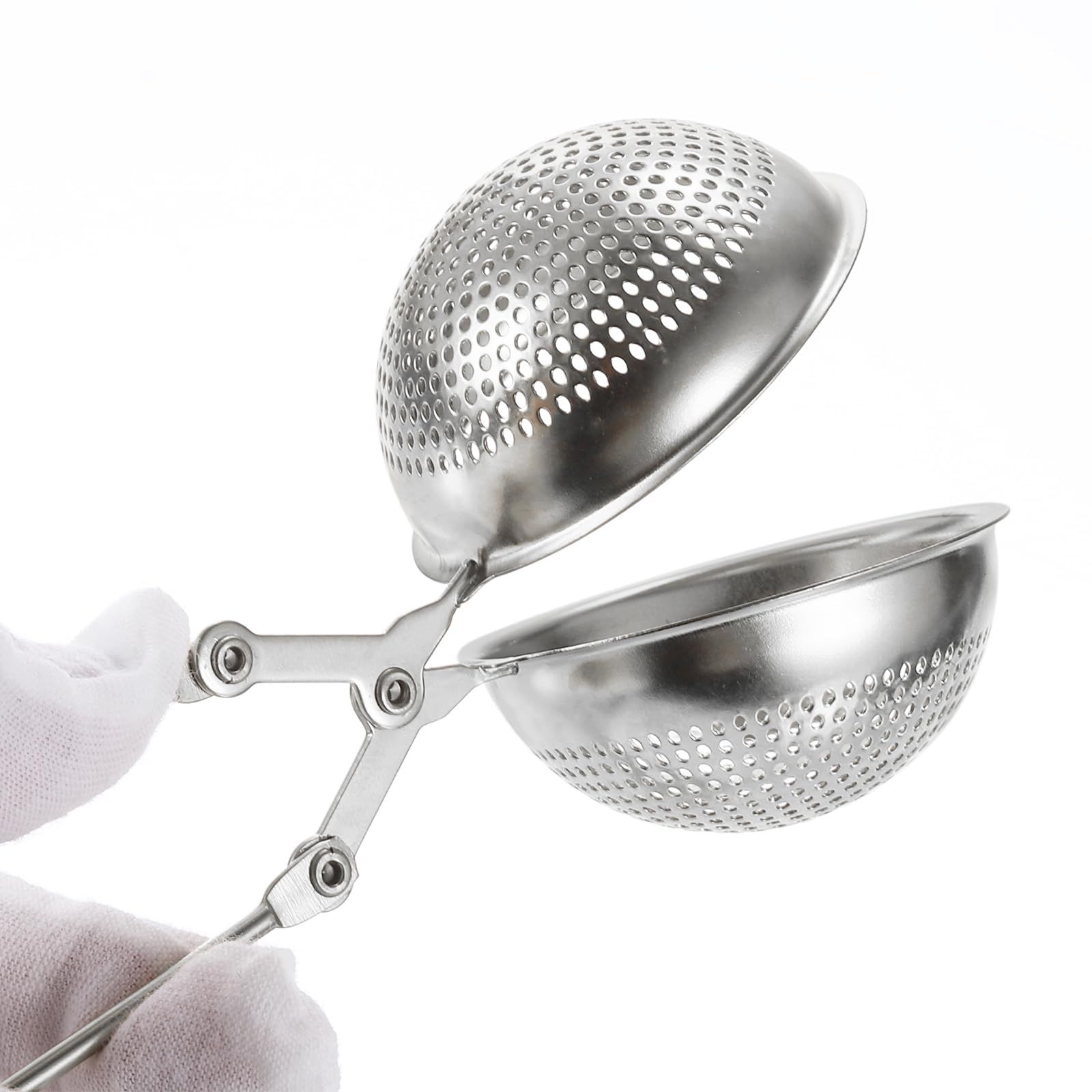 2 Pcs Snap Tea Ball Infuser with Handle, Loose Tea Steeper, Stainless Steel Tea Strainer for Brew Loose Leaf Tea, Silver - Image 2