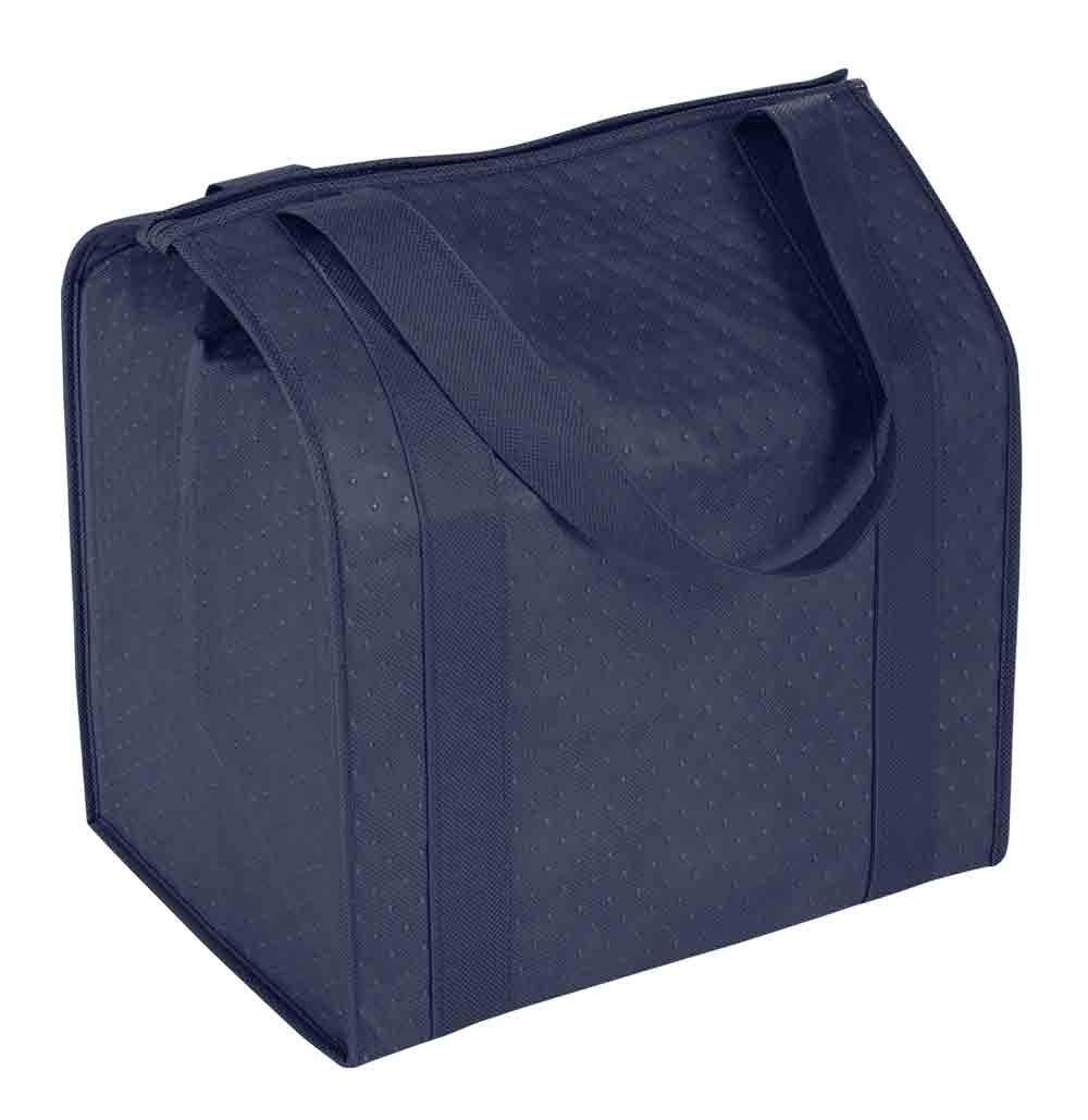 2pcs Large Capacity Heavy Duty Insulated Shopping Bag 6.9-liter folding insulation bag, refrigerated bag, non-woven food delivery insulation bag（black+blue） - Image 3