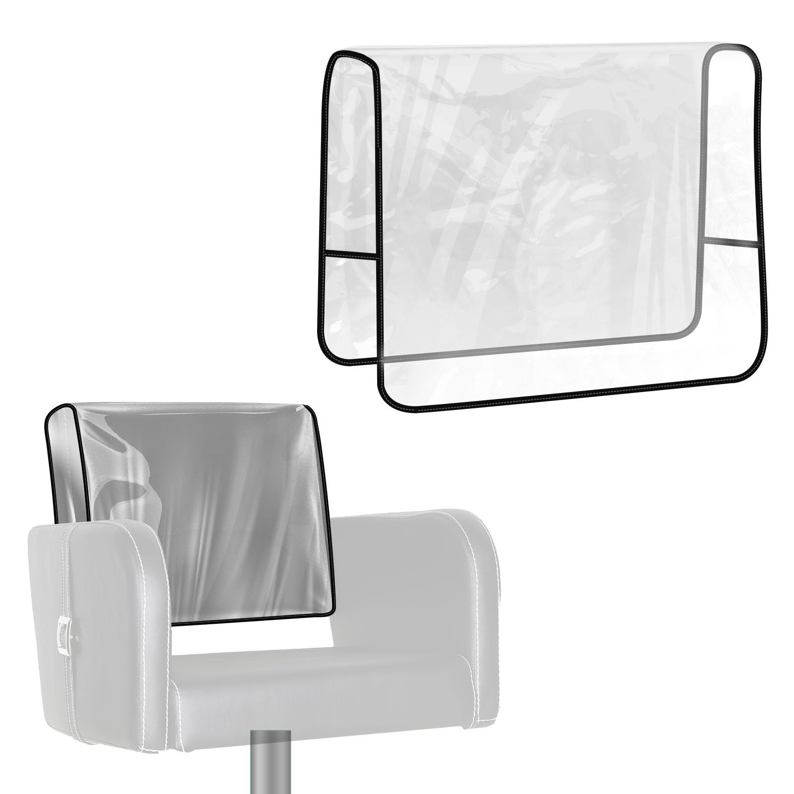 3pcs Plastic Salon Chair Back Covers Protectors - Pack of 3, Clear Vinyl Cover for Most Standard Salon Chairs. Protect Chairs from Stains, Chemicals, Mousse, Color, Peroxide & Bleach - Image 3