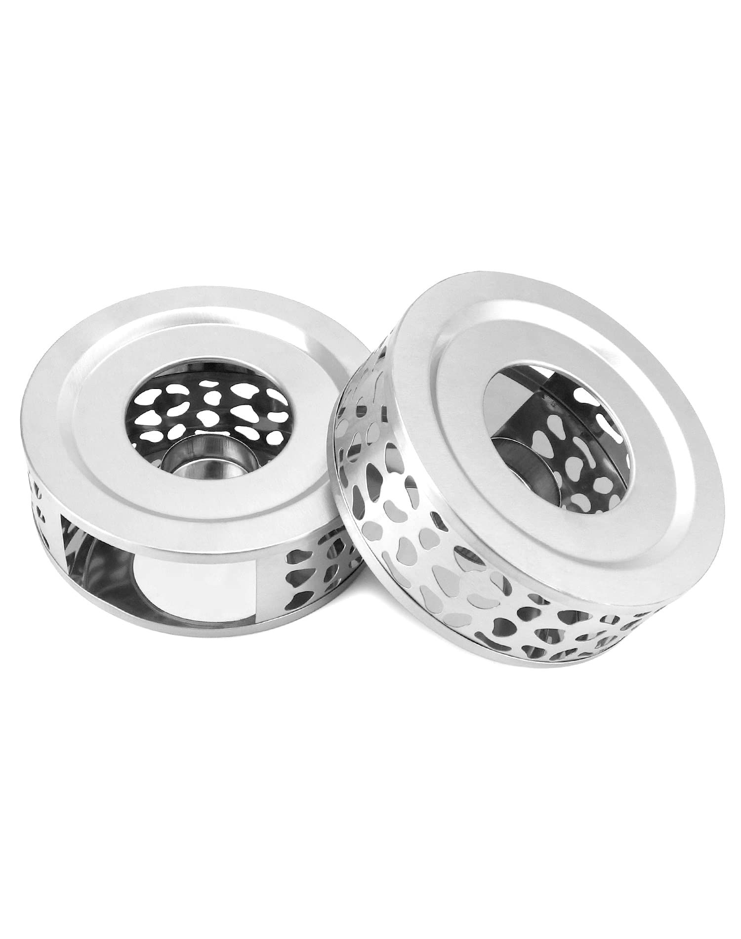2pcs Stainless Steel Teapot Warmer, Tea Warmer for Teapot, Silver Color  hot tea stove, hot coffee stove, and tea warmer base - Image 2