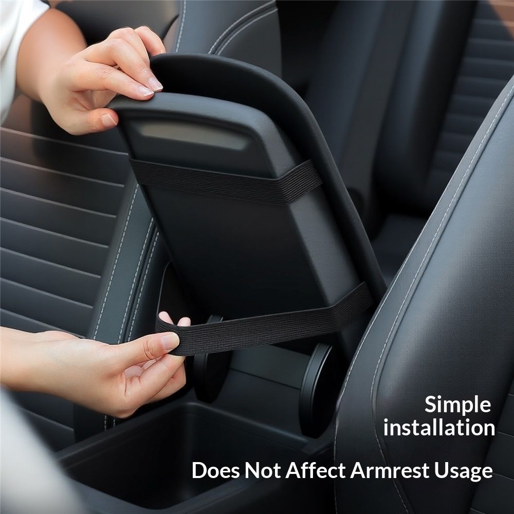 Car Center Console Cover: Memory Foam Car Armrest Cushion & Arm Rest Covering Car & Middle Console Covers & Car Armrest Cover & Center Console Cushion Car armrest （black） - Image 3