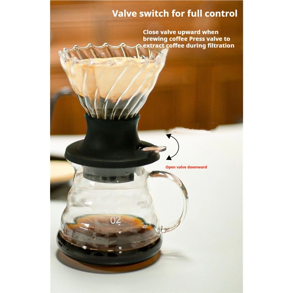 Switch Immersion Dripper Size 02 high borosilicate glass coffee pour over maker,clever coffee dripper Manual Brew Maker，Simple to operate and easy to clean - Image 4