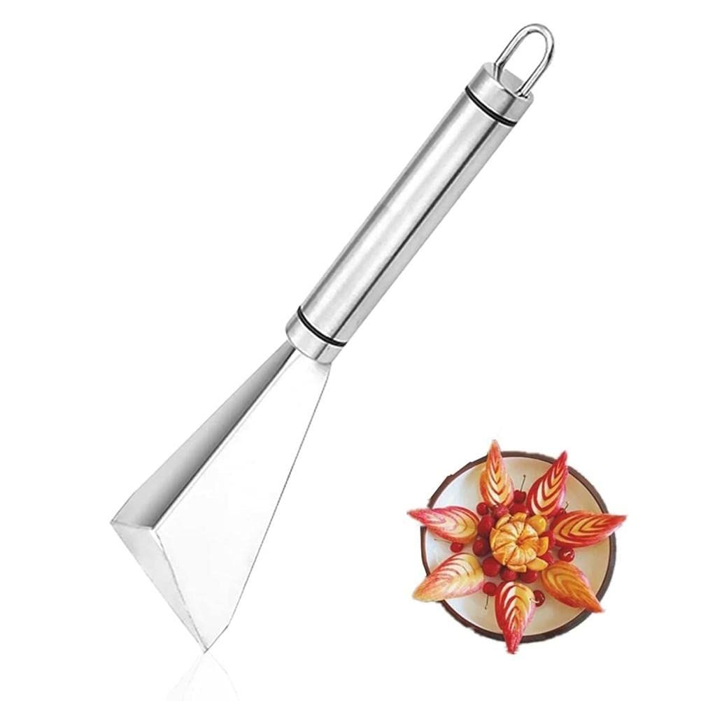 2pcs Fruit Carving Knife, DIY Platter Decoration Carving Tool For Fruit Vegetable Cutting Knife, Triangular Shape Stainless Steel Food Carving Carving Knife Slicer - Image 2