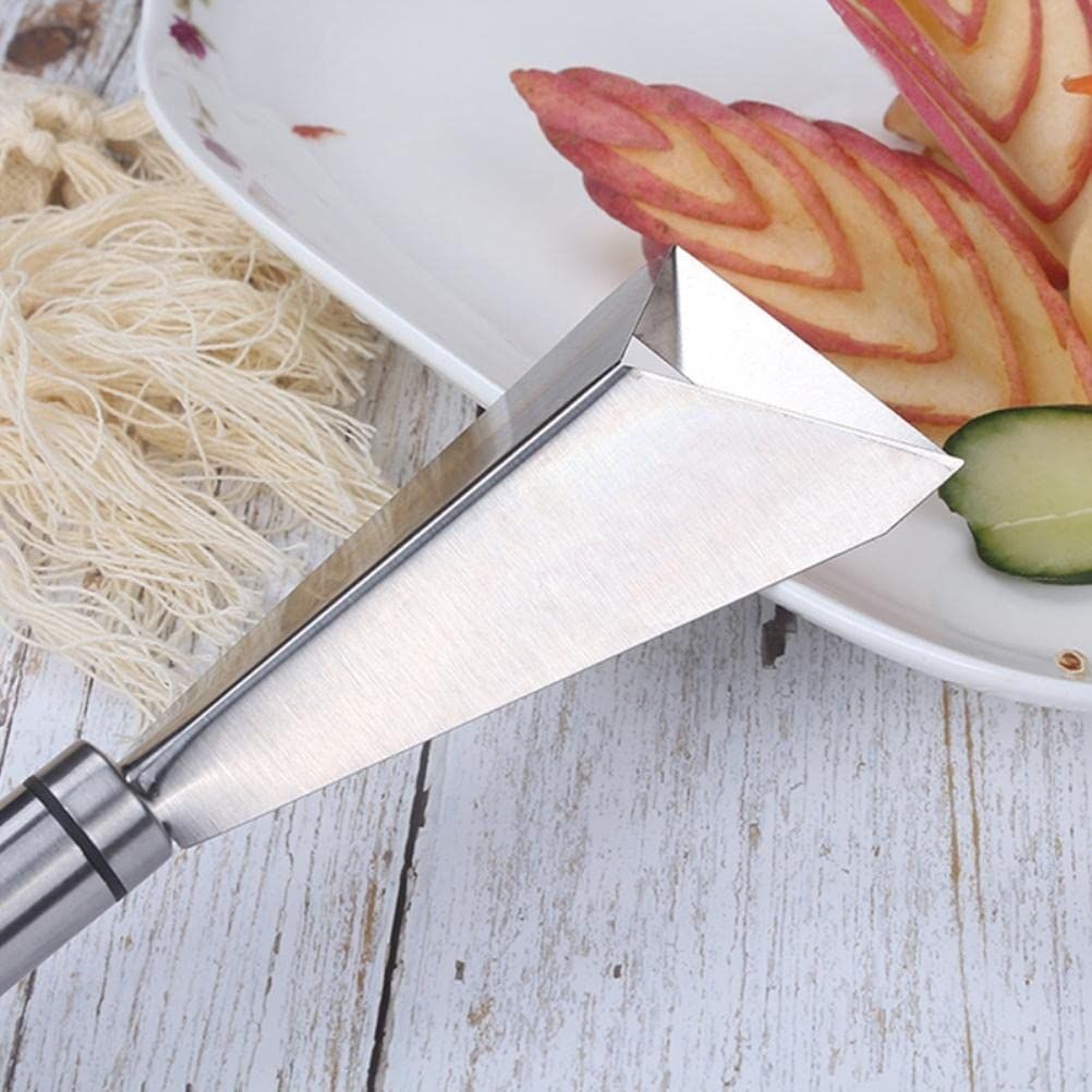 2pcs Fruit Carving Knife, DIY Platter Decoration Carving Tool For Fruit Vegetable Cutting Knife, Triangular Shape Stainless Steel Food Carving Carving Knife Slicer - Image 4