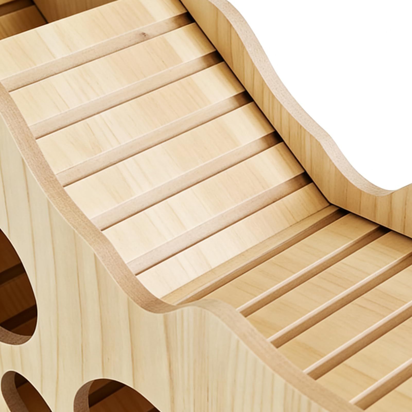 Hamster Climbing Toys – Wood  | Wooden Ladder House | Hamster Bridge Cage Accessories | for Small Animals, Squirrels, Mice, Gerbils,  Dwarf Pets（Round stick tunnel） - Image 2
