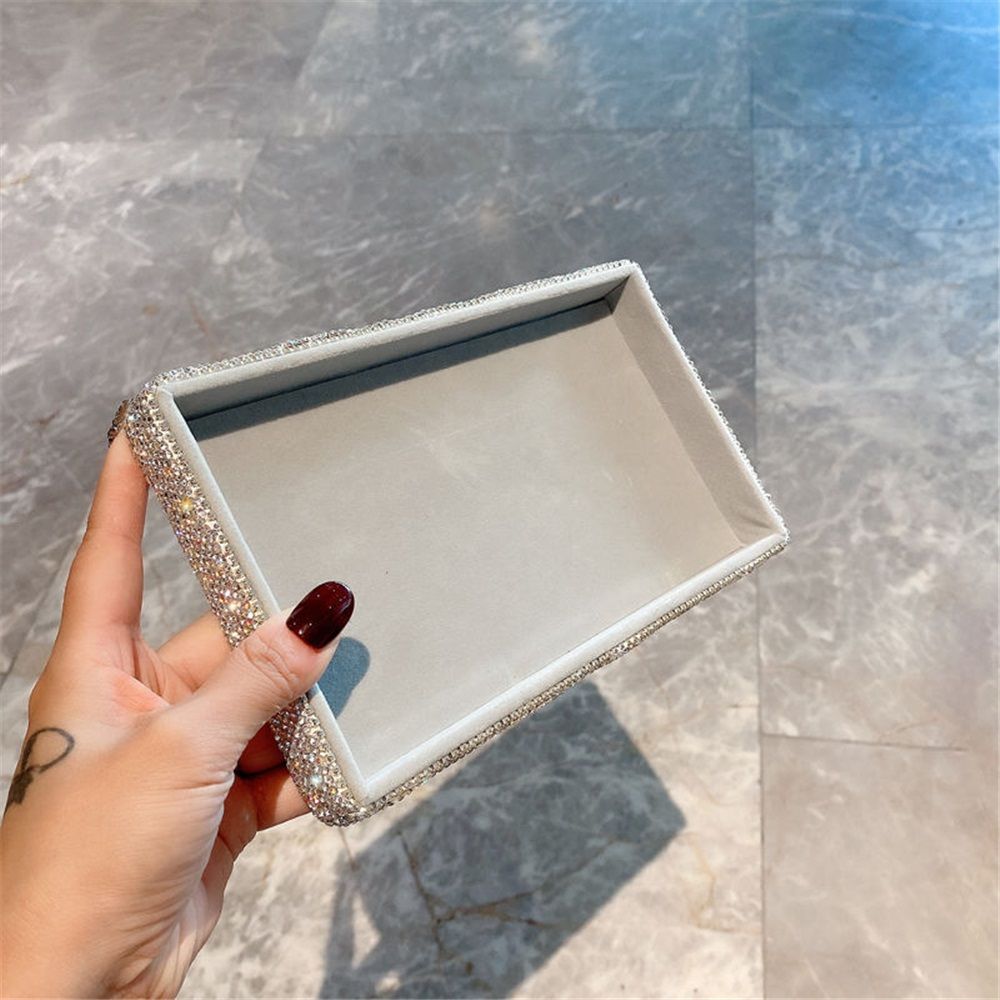 Decorative Tray Holder – Makeup Cosmetic Jewelry Ring Key Display Dish Plate Storage Organizer Crystal Rhinestone Glitter Vanity Bathroom Bedroom Home Decor - Image 3