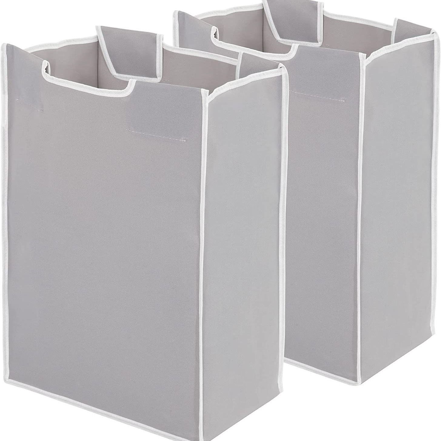 2 Pcs Laundry Sorter Replacement Bags Hamper Cart Removable Replacement Laundry Storage Organizer Bag Hamper Liner, No Hooks  (Gray) - Image 1