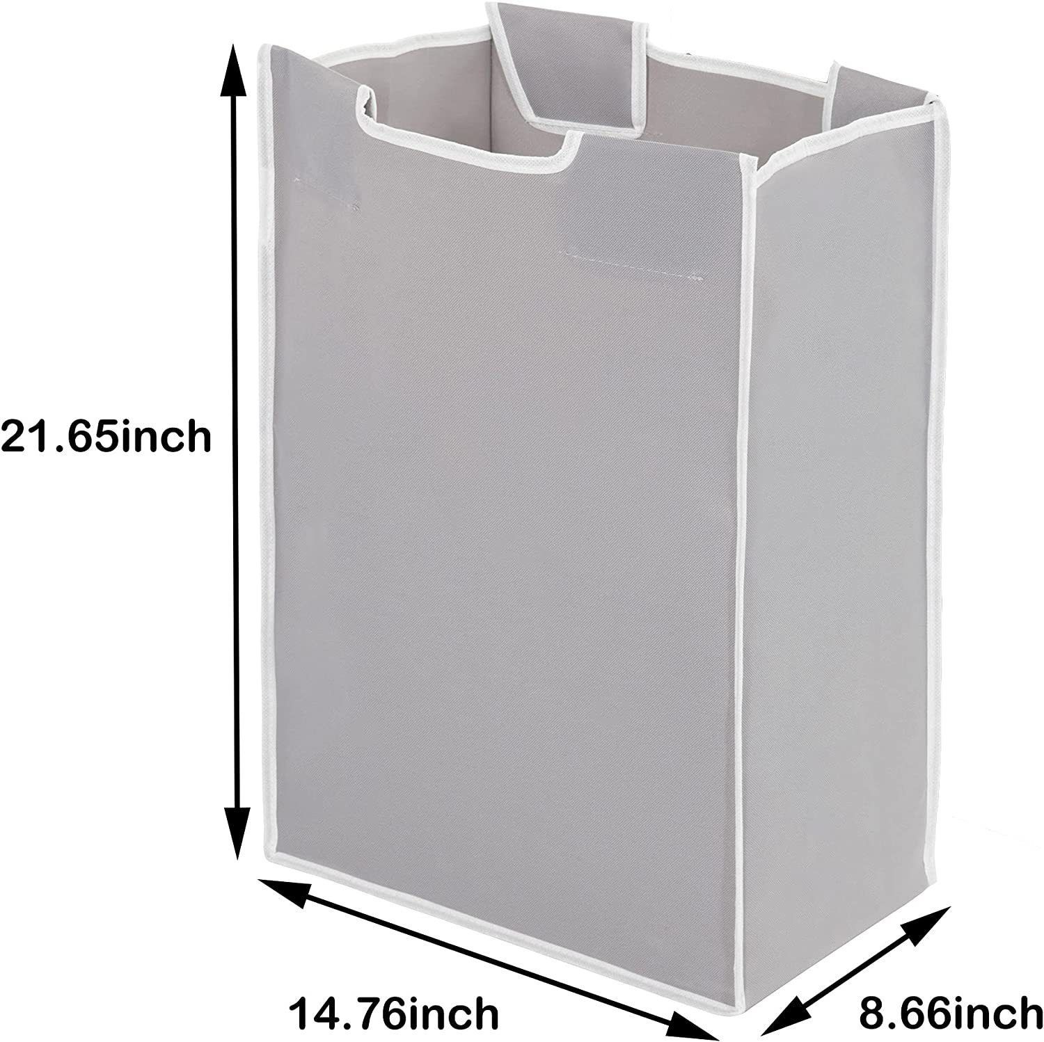2 Pcs Laundry Sorter Replacement Bags Hamper Cart Removable Replacement Laundry Storage Organizer Bag Hamper Liner, No Hooks  (Gray) - Image 5