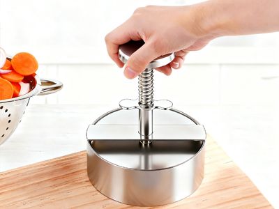Patty Maker with Non-Stick Mold & Spring Button, Easy Use for Beef, BBQ, Cooking and Homemade Hamburger, Dishwasher Safe（Small size） - Image 3