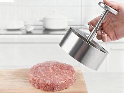 Patty Maker with Non-Stick Mold & Spring Button, Easy Use for Beef, BBQ, Cooking and Homemade Hamburger, Dishwasher Safe（Small size） - Image 4