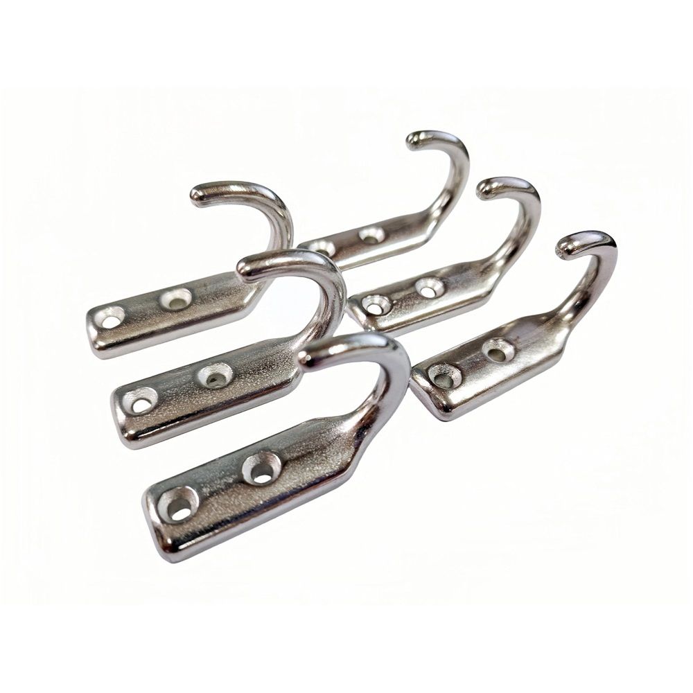 Heavy Duty Stainless Steel 316 Wall Hooks, Marine Grade Wall Hanger Key Hook Wall Mounted Coat Hook Hanging Garage Hook Storage Hooks Screw Utility Hooks (6Pack) - Image 1