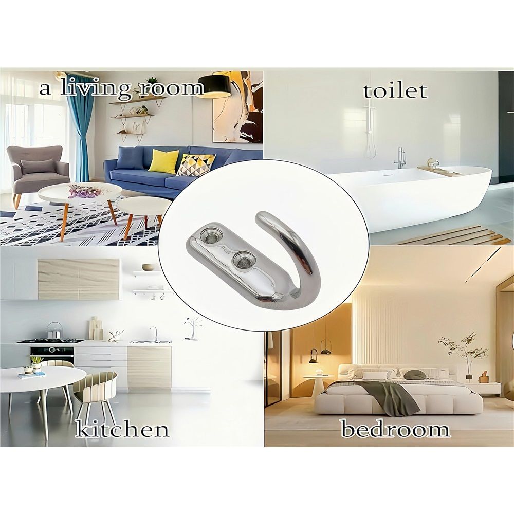 Heavy Duty Stainless Steel 316 Wall Hooks, Marine Grade Wall Hanger Key Hook Wall Mounted Coat Hook Hanging Garage Hook Storage Hooks Screw Utility Hooks (6Pack) - Image 3
