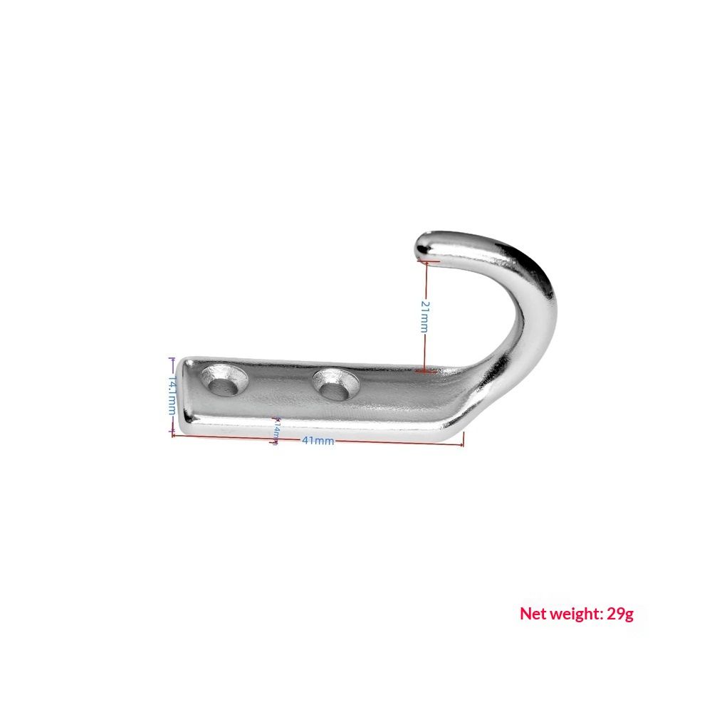 Heavy Duty Stainless Steel 316 Wall Hooks, Marine Grade Wall Hanger Key Hook Wall Mounted Coat Hook Hanging Garage Hook Storage Hooks Screw Utility Hooks (6Pack) - Image 5