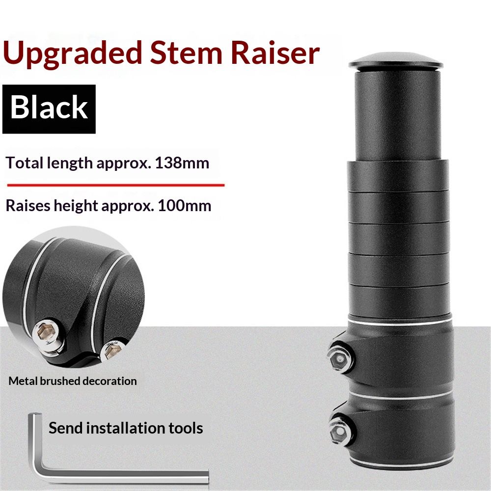Bike Stem Riser Adjustable Bicycle Handlebar Extender Increases Bar Height Up to 5.3