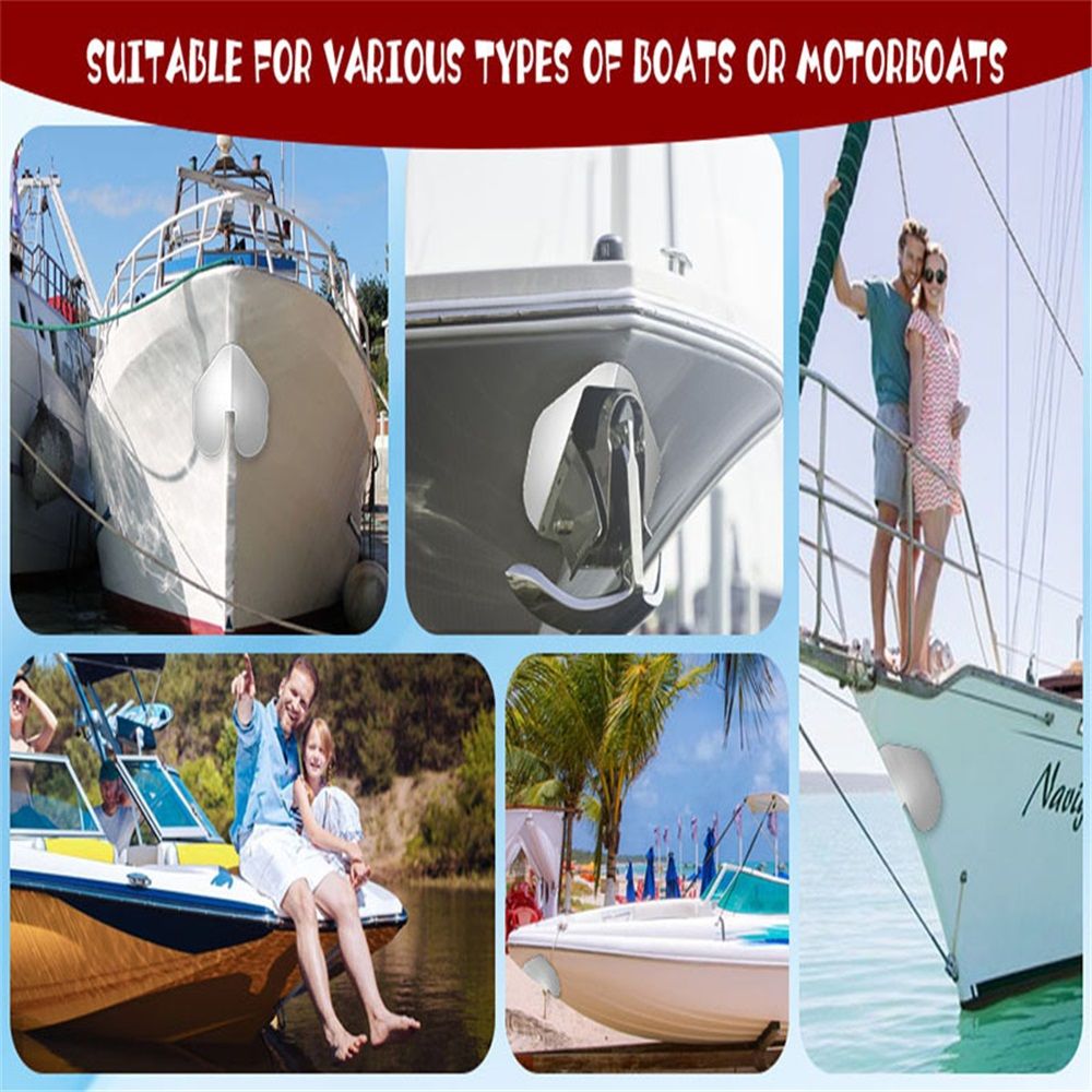2 Pcs Bow Guard for Boats- Stainless Steel Boat Bow Protector Notched- Bow Keel Guard with Adhesive for Protection Boats Ships from Wear and Scratches - Image 4