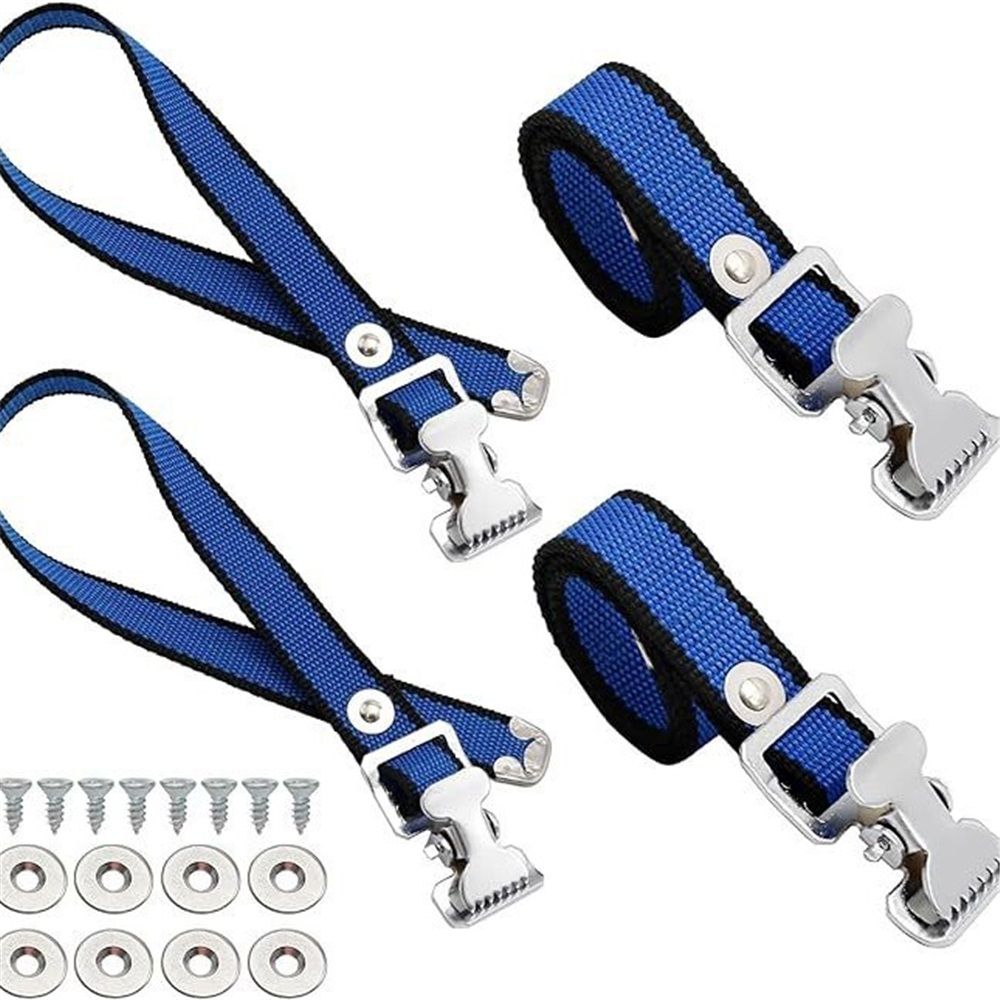 4PCS Drywall Stilts Straps, Adjustable Drywall Foot Band Straps Kit,Replacement Part for Stilts, 4 Shoe Straps + 8 Screws + 8 Spacers, Blue - Image 1