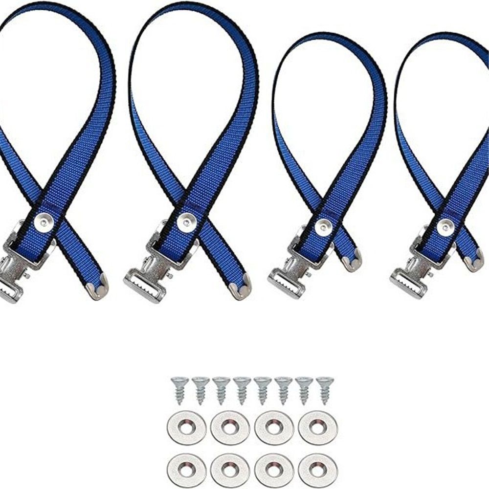 4PCS Drywall Stilts Straps, Adjustable Drywall Foot Band Straps Kit,Replacement Part for Stilts, 4 Shoe Straps + 8 Screws + 8 Spacers, Blue - Image 4