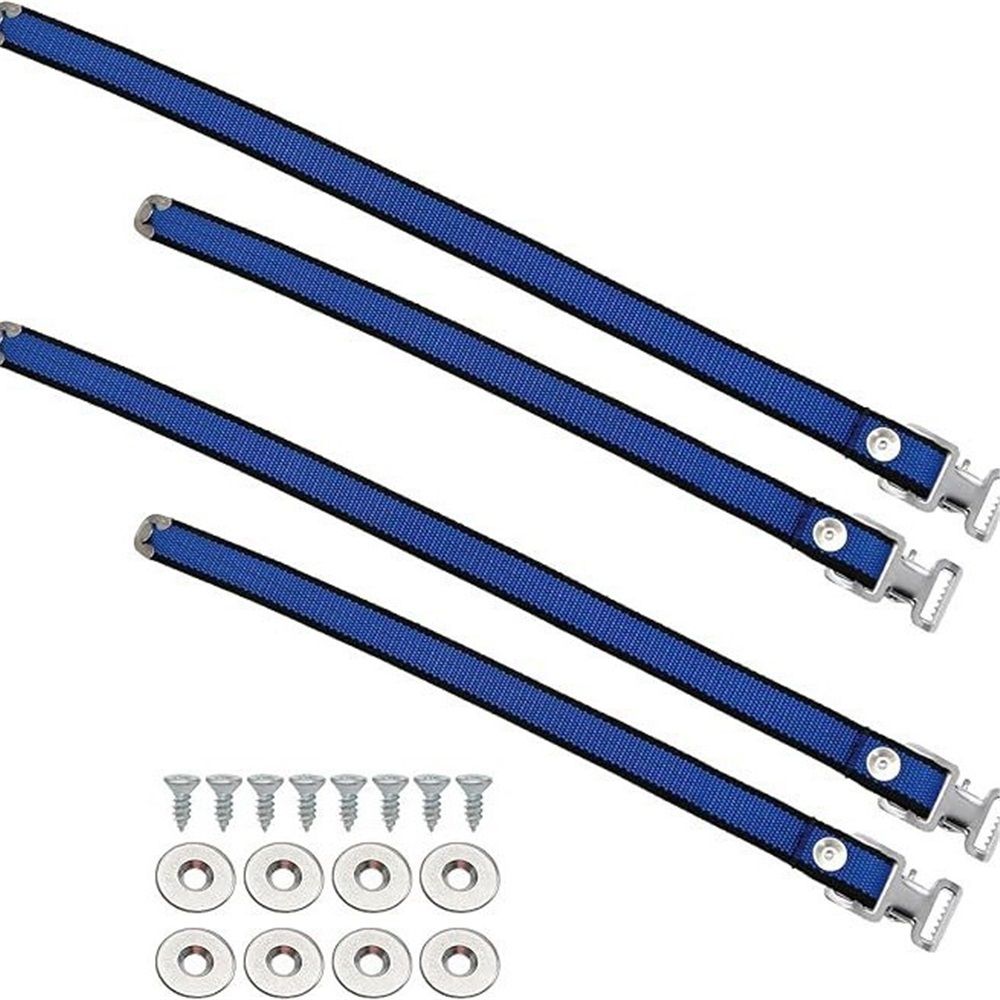 4PCS Drywall Stilts Straps, Adjustable Drywall Foot Band Straps Kit,Replacement Part for Stilts, 4 Shoe Straps + 8 Screws + 8 Spacers, Blue - Image 5