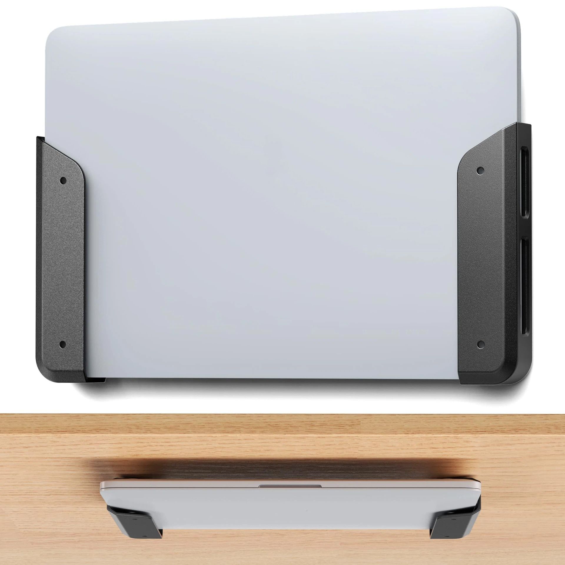 Wall & Under Desk Laptop Mount Holder with Adhesive & Screws in,1.1