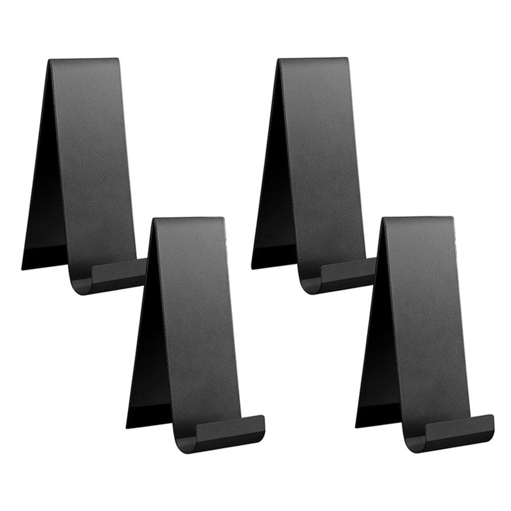 4 Pcs Metal Fancy Brochure Holder Display Flyer Brochure Holder Stand Table Vertical Countertop Literature Organizer for Booklets Pamphlet Magazine Menu Journals(Black) - Image 1