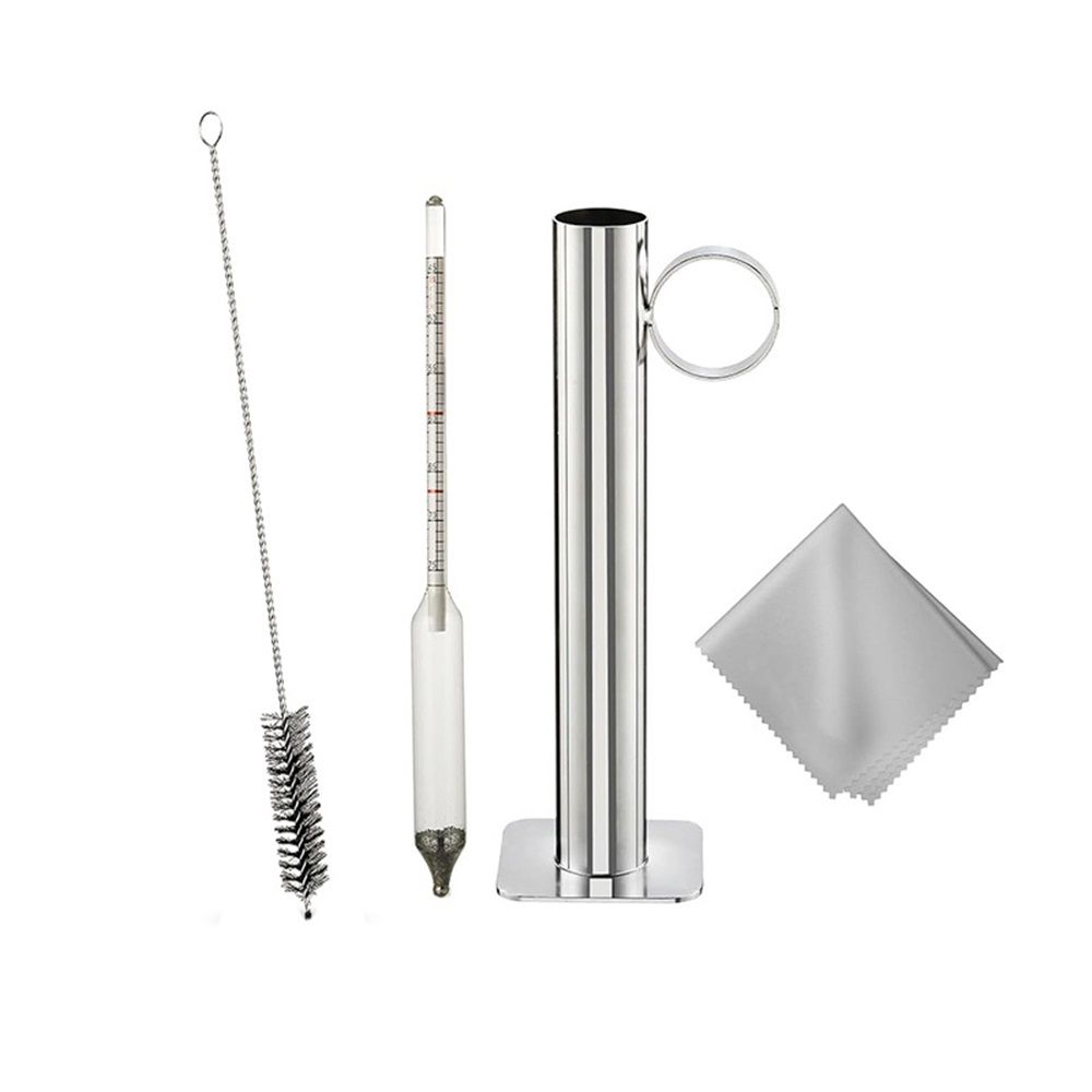 Maple Syrup Hydrometer Test Cup Kit - Maple Syrup Density Kit, Baume and Brix Scale, Stainless Steel Maple Syrup Kit with Cleaning Brush - Calibrated to Create Pure Maple Syrup - Image 1