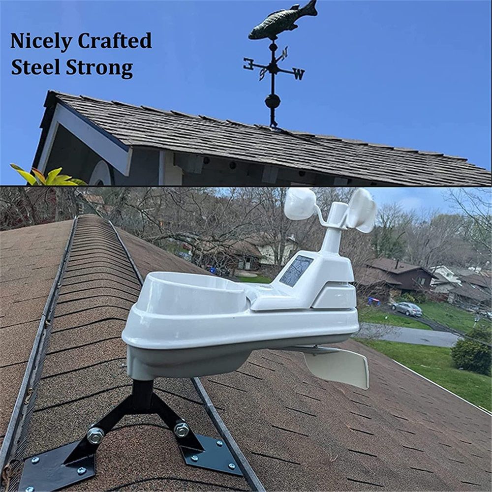 Adjustable Aluminum Weathervane Roof Mount,Black Adjustable Aluminum Garden Weathervane Roof Mount , Black - Image 4