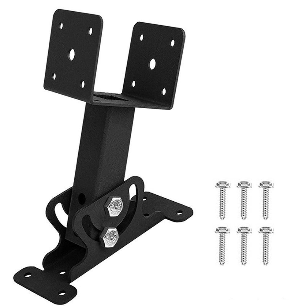 Roof Riser Brackets Kit Adjustable Pergola Roof Riser Beam Brackets Heavy Duty Roof Beam Mount Brackets Wood Post,Black - Image 1
