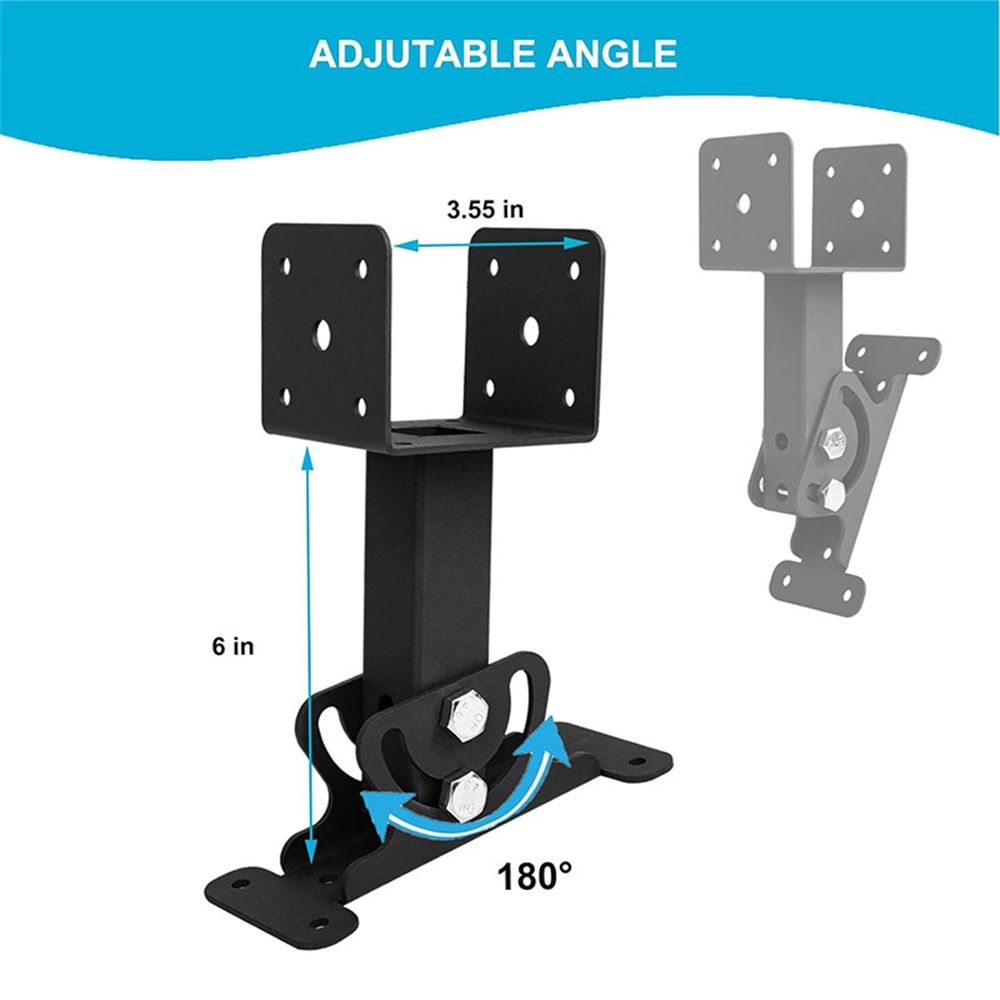 Roof Riser Brackets Kit Adjustable Pergola Roof Riser Beam Brackets Heavy Duty Roof Beam Mount Brackets Wood Post,Black - Image 3