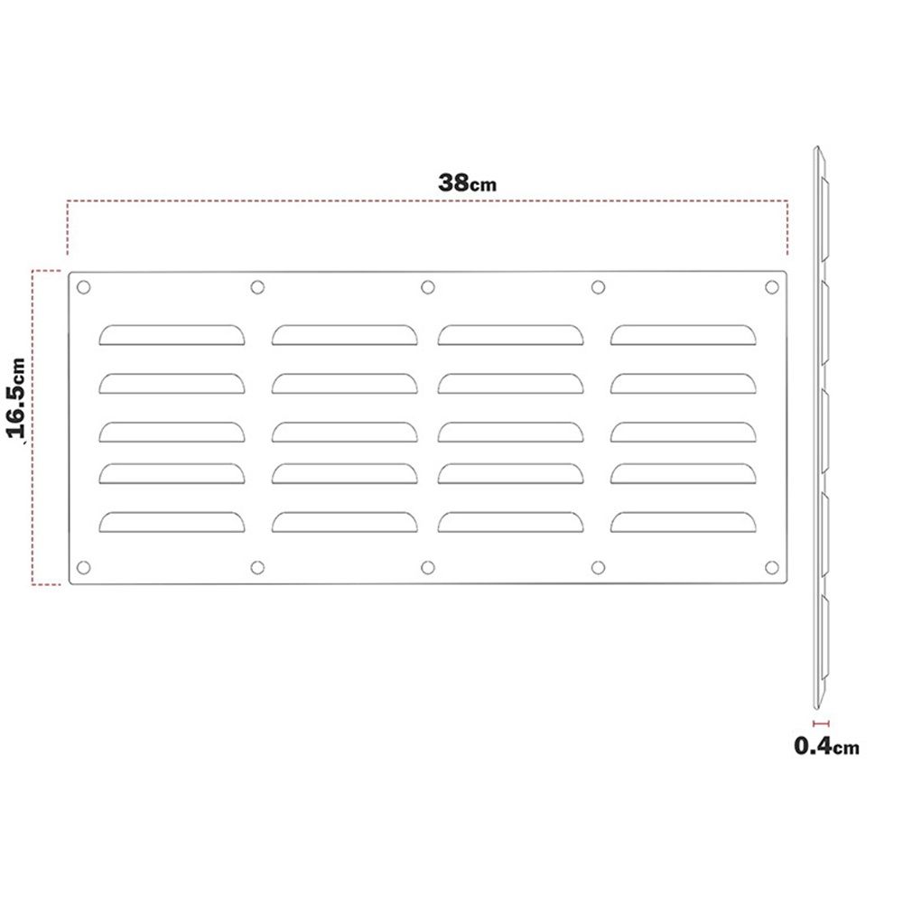 Stainless Steel Venting Panel for Grill Accessory, 13.5in x 5.25in；Venting Panel for Grill Accessory Stainless Steel Vent Cover Grill Vent for Masonry Fire Pits and Outdoor Kitchen - Image 3