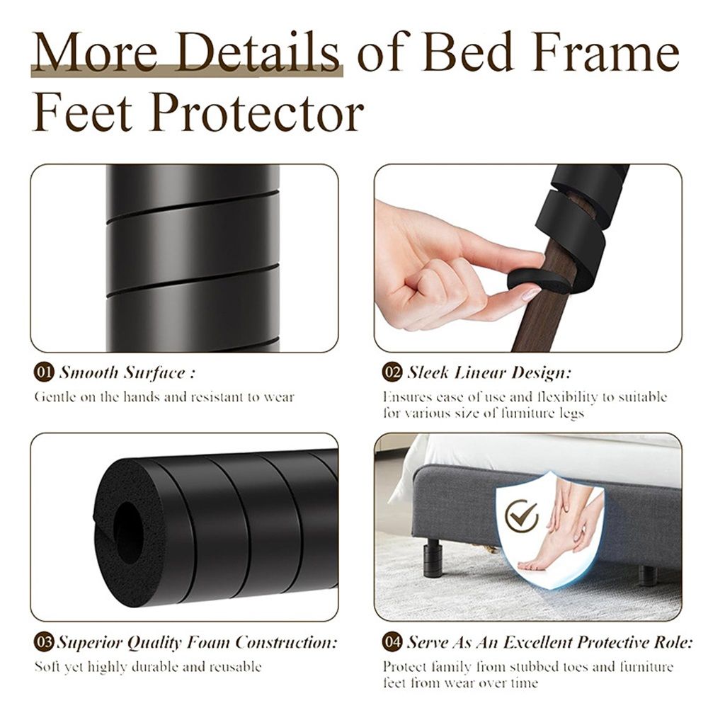 8 Pcs Bed Frame Toe Protectors, Non-Adhesive Bed Frame Leg Covers for Toe Savers, Toe Cushion for Any Furniture Leg - Prevents Toe Injuries from Hitting Hard Furniture Legs - Image 3