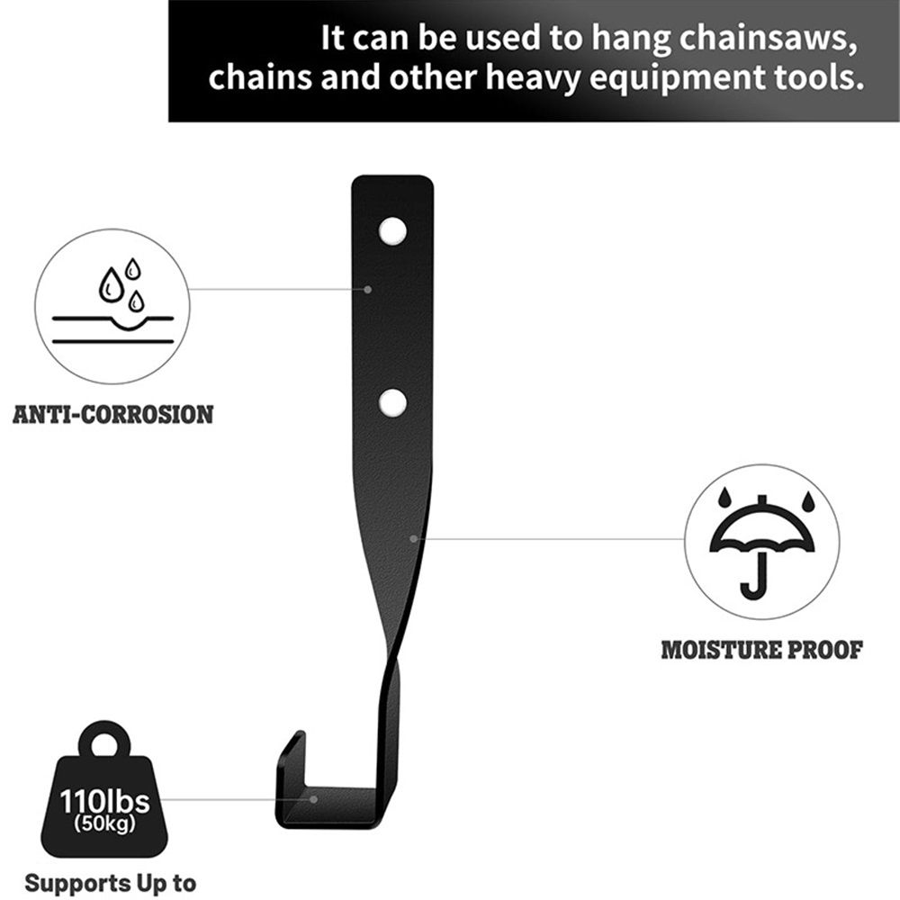 4PCS Chainsaw Wall Mount Holder Backpack Blower Rack Accessories and Tools for Garage Wall，Weed Eater String Trimmer Hanger Buddy Chain Saw Storage Rack Hook (4 Pcs) - Image 4