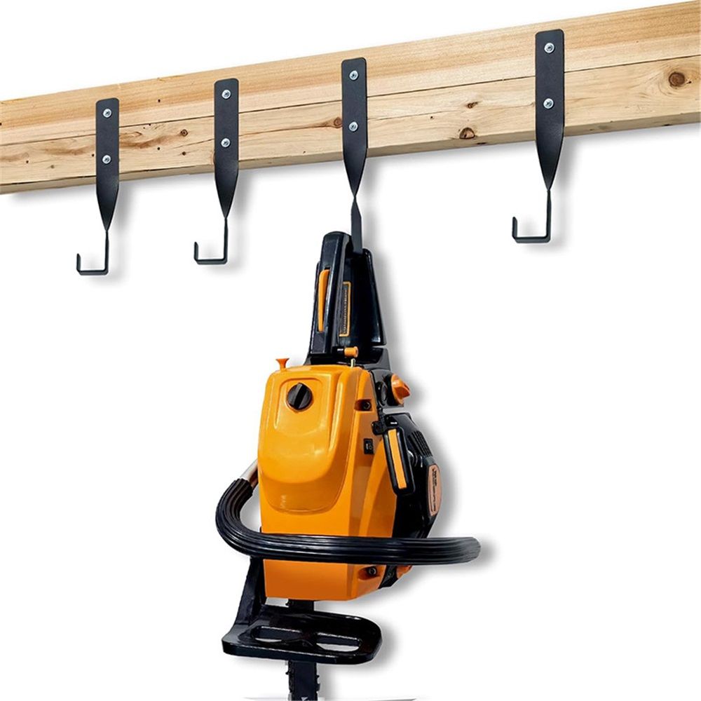 4PCS Chainsaw Wall Mount Holder Backpack Blower Rack Accessories and Tools for Garage Wall，Weed Eater String Trimmer Hanger Buddy Chain Saw Storage Rack Hook (4 Pcs) - Image 5