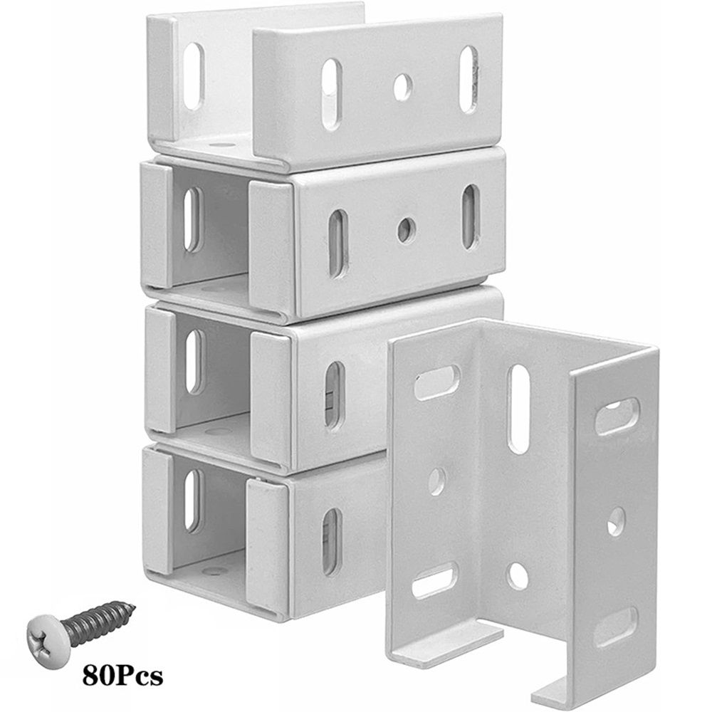 Heavy Duty Aluminum Fence Bracket for Vinyl Fencing Panel to Post Connection, Metal Replacement for 2.75in Plastic Brackets, Fits 2-3/4