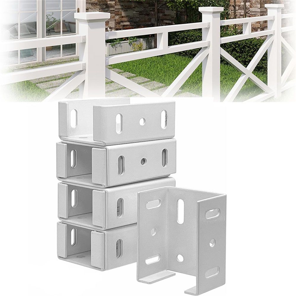 Heavy Duty Aluminum Fence Bracket for Vinyl Fencing Panel to Post Connection, Metal Replacement for 2.75in Plastic Brackets, Fits 2-3/4