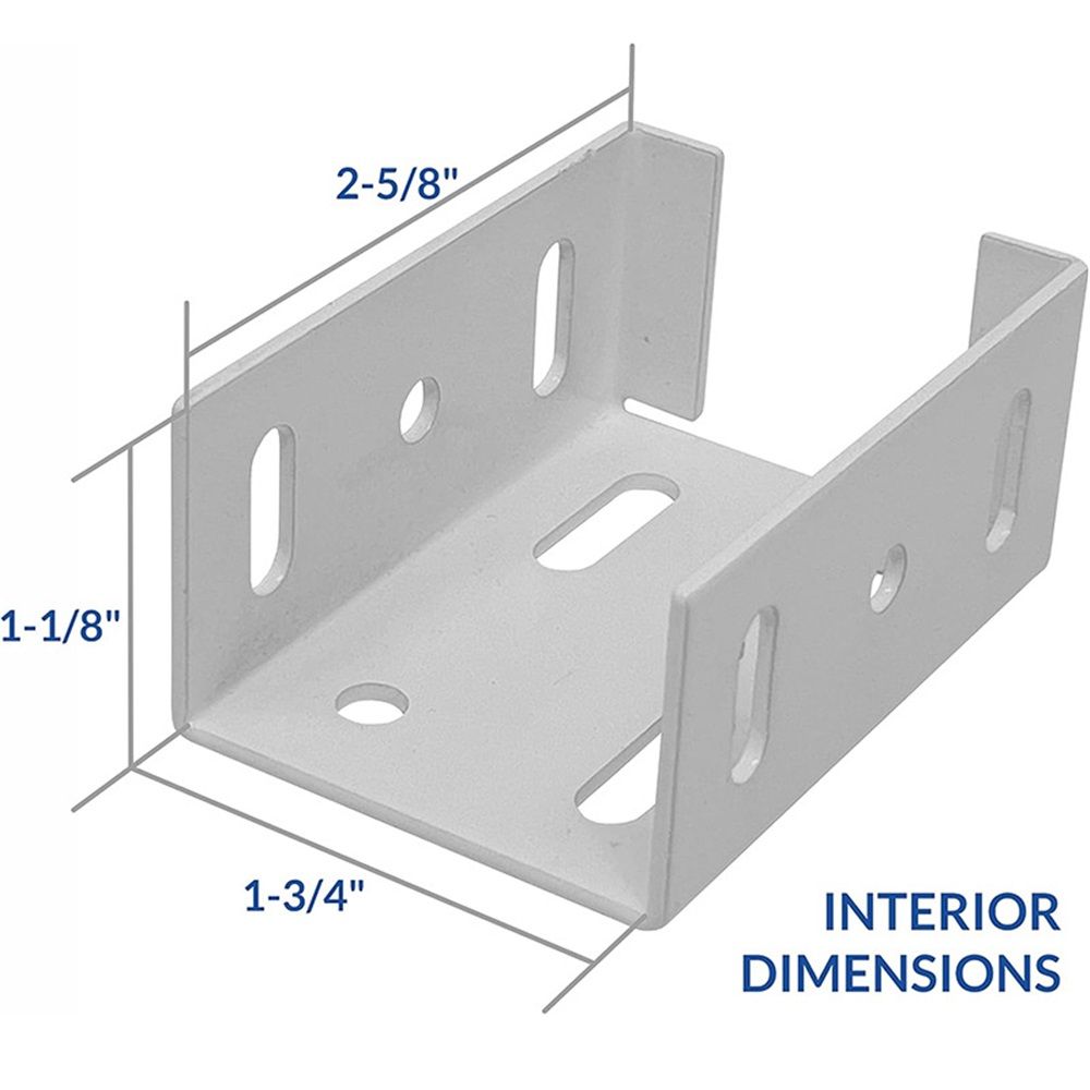 Heavy Duty Aluminum Fence Bracket for Vinyl Fencing Panel to Post Connection, Metal Replacement for 2.75in Plastic Brackets, Fits 2-3/4