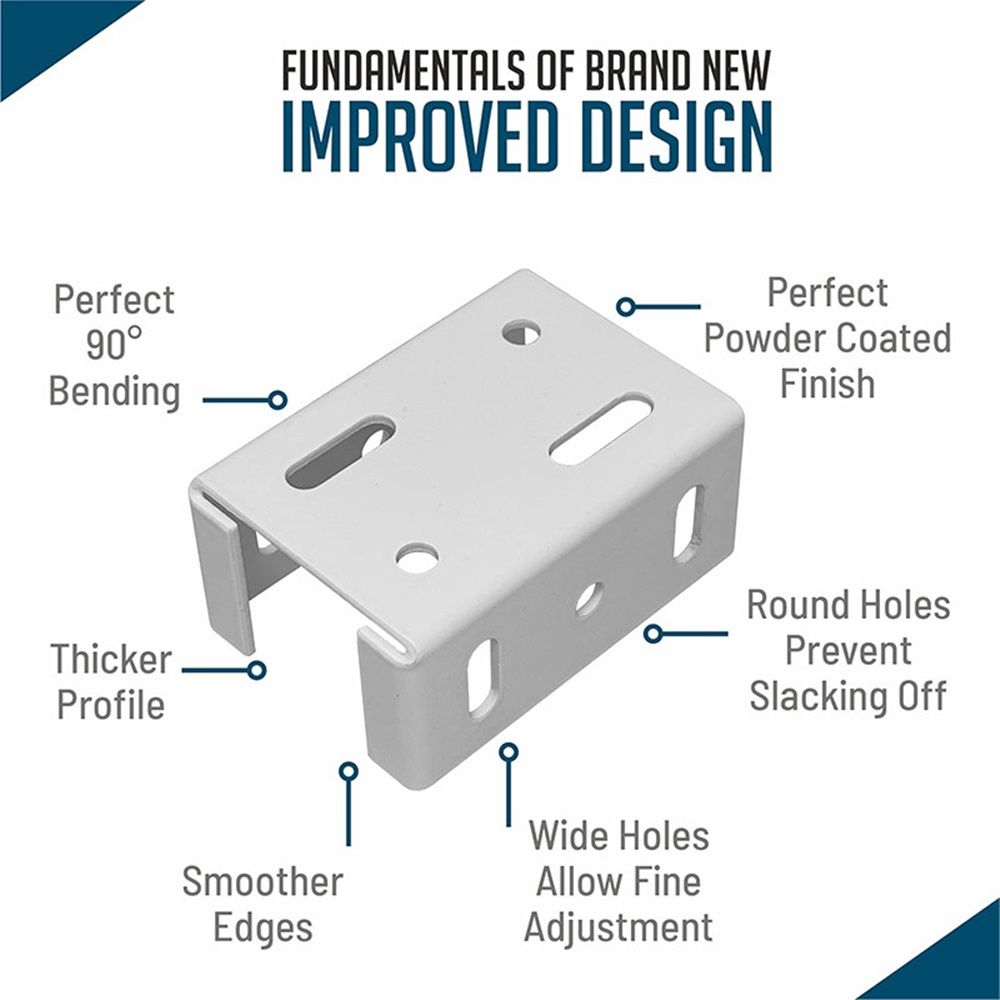 Heavy Duty Aluminum Fence Bracket for Vinyl Fencing Panel to Post Connection, Metal Replacement for 2.75in Plastic Brackets, Fits 2-3/4