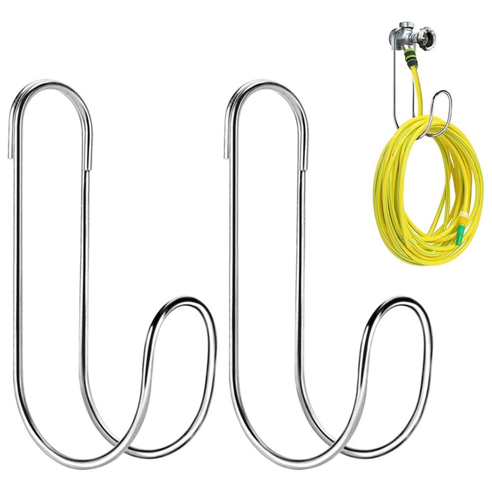 2 Pcs Flexible Garden Hose Storage Hook-Stainless Steel Water Hose Hanger Support Up to 44lbs-Hanging Stainless Hose Holder for Indoor Outdoor Home Garden Water Hose Storage - Image 2