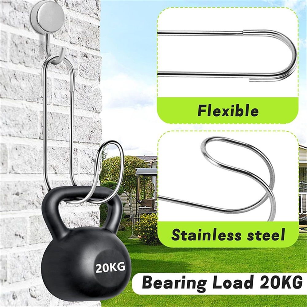 2 Pcs Flexible Garden Hose Storage Hook-Stainless Steel Water Hose Hanger Support Up to 44lbs-Hanging Stainless Hose Holder for Indoor Outdoor Home Garden Water Hose Storage - Image 4