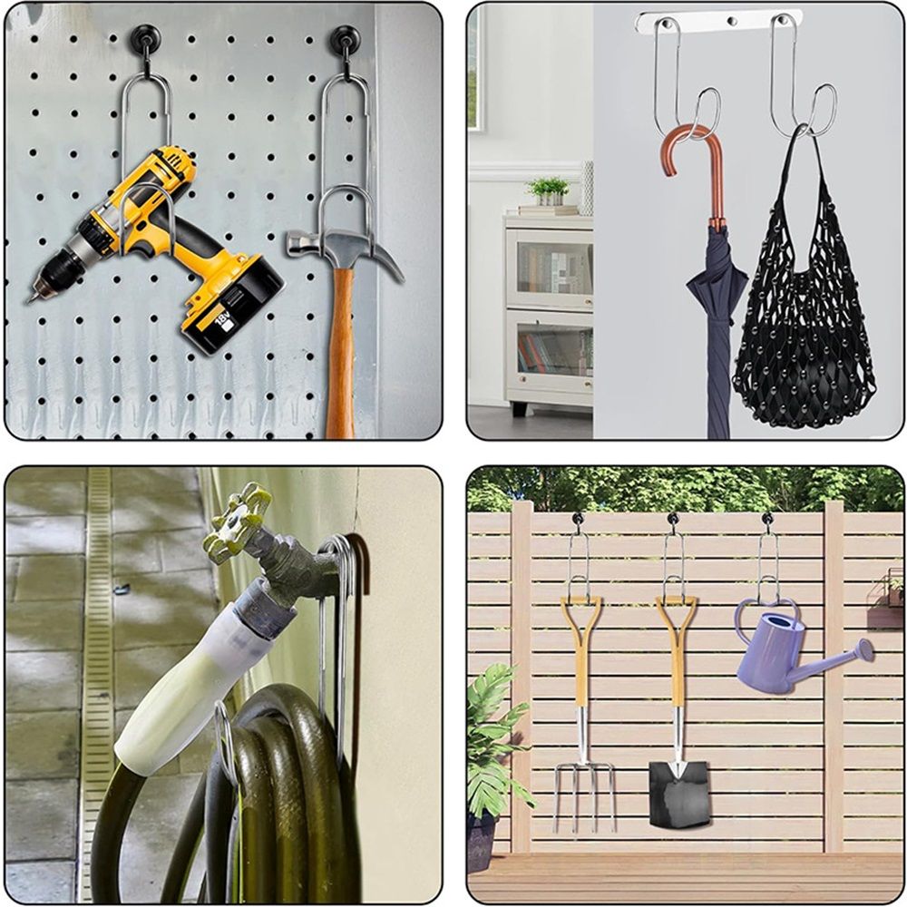 2 Pcs Flexible Garden Hose Storage Hook-Stainless Steel Water Hose Hanger Support Up to 44lbs-Hanging Stainless Hose Holder for Indoor Outdoor Home Garden Water Hose Storage - Image 5