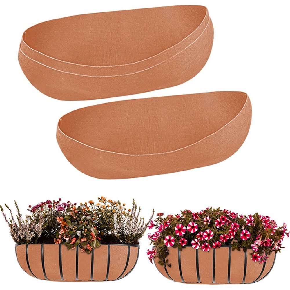 Coco Liners for Planters 30 Inch, 3 Pack Trough Window Box Liners, Coconut Fiber Liners for Planters Flower Baskets Garden Outdoor Plants - Image 2