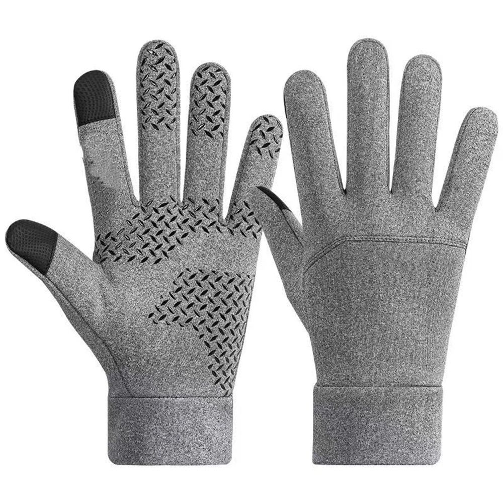 2 pack Winter Gloves for Men Women Touch Screen Gloves Cold Weather Warm Driving Running Gloves（gray,XL） - Image 1
