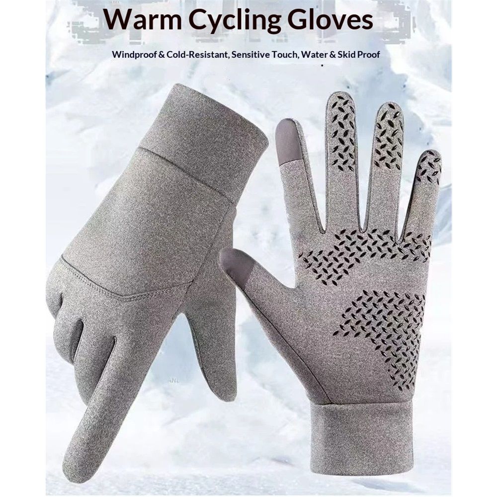 2 pack Winter Gloves for Men Women Touch Screen Gloves Cold Weather Warm Driving Running Gloves（gray,XL） - Image 2