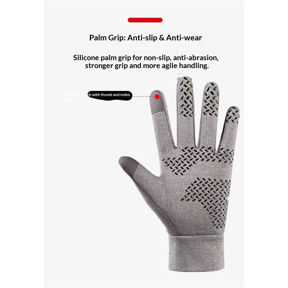 2 pack Winter Gloves for Men Women Touch Screen Gloves Cold Weather Warm Driving Running Gloves（gray,XL） - Image 4