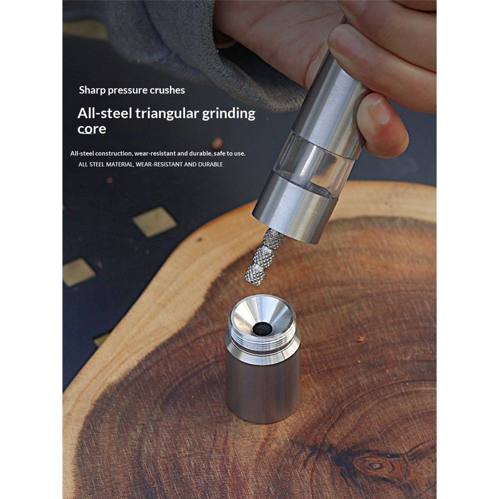Stainless-Steel One-Handed Thumb Push Button Salt and Pepper Grinder For Black Pepper Or Salt(One pack) - Image 5